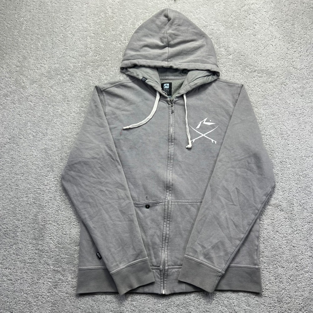 Y2k Rusty Surfboards Hoodie Mens XL Gray HB3 Technology Surf Skate Grunge‎ Y2k